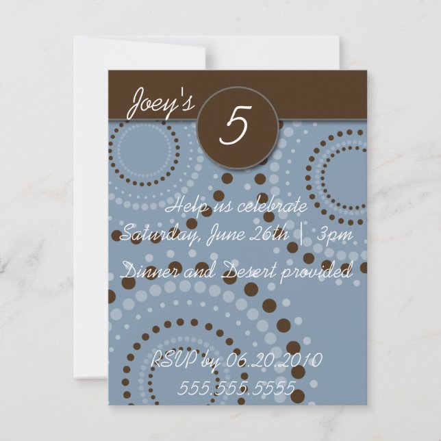 Convites de festas de aniversários de menino (Frente)