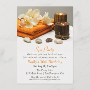 Convites de festas de aniversários de Spa Floral E