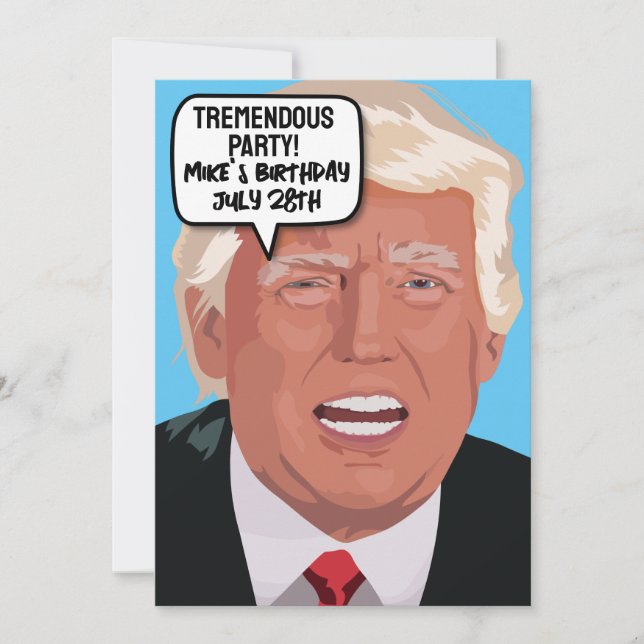 CONVITES DE FESTAS DE ANIVERSÁRIOS DE TRUMP DO FUN (Frente)
