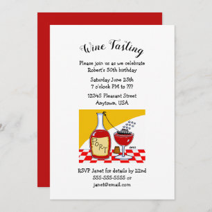 Convites de festas de aniversários de vinho de Por