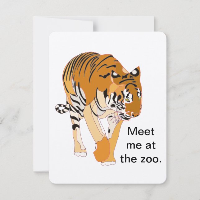 Convites de festas de aniversários de zoológico Ti (Frente)