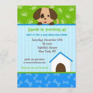Convites de festas de aniversários do cão de