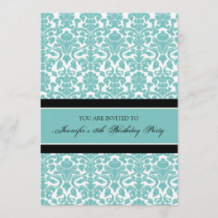 Convites de festas de aniversários do damasco da