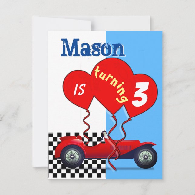 Convites de festas de aniversários do Toddler Boy (Frente)