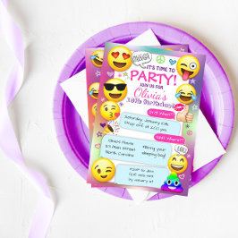 Convites de festas de aniversários Emoji, Festa Em