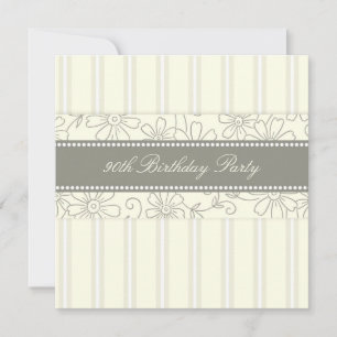 Convites de festas de aniversários florais do 90