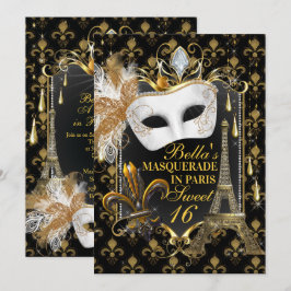 Convites de festas de aniversários Mascarada de Pa