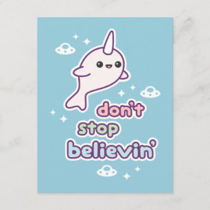 Convites de festas de aniversários Narwhals Cute