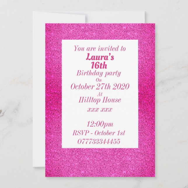 Convites de festas de aniversários personalizados  (Frente)