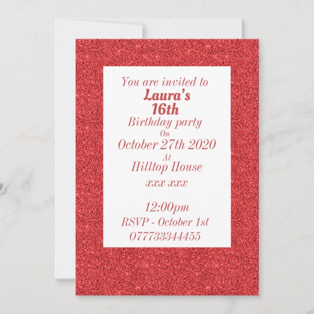 Convites de festas de aniversários personalizados  (Frente)