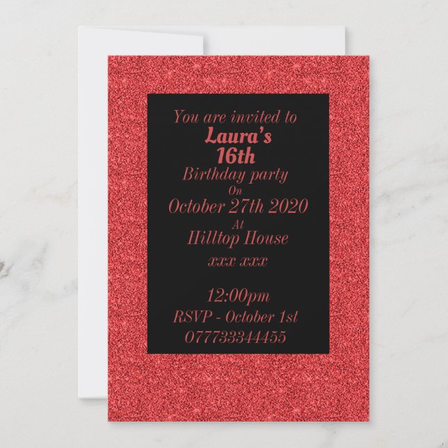 Convites de festas de aniversários personalizados  (Frente)