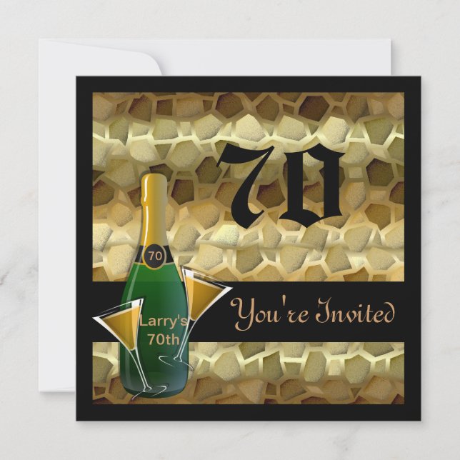 Convites de festas de aniversários populares do 70 (Frente)