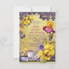 Convites de festas de aniversários Primavera Tea P