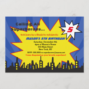 Convites de festas de aniversários super-heróis