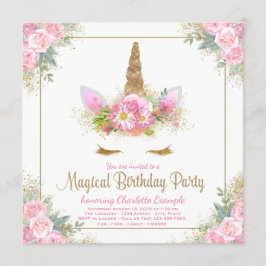 Convites de festas de aniversários Unicorn