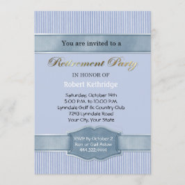 Convites de festas de aposentação de faixa azul cl