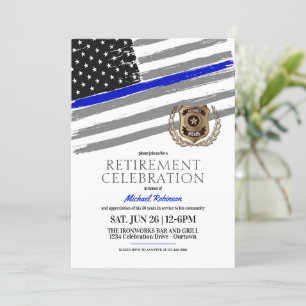Convites de festas de aposentadoria do oficial de