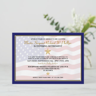Convites de festas de aposentadoria militares