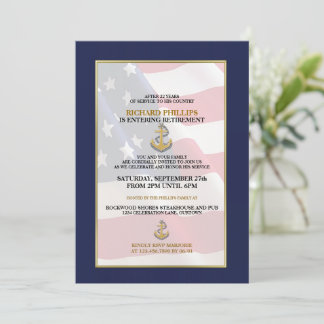 Convites de festas de aposentadoria militares