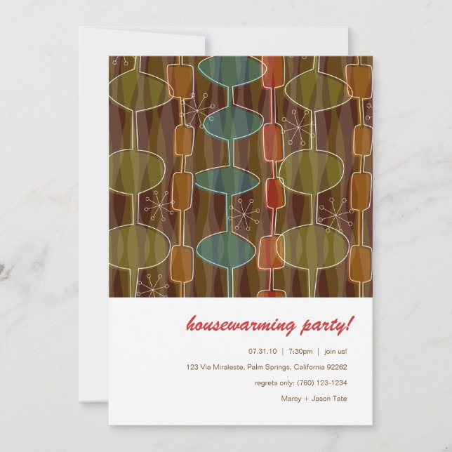 Convites de festas de aquecimento doméstico de ret (Frente)