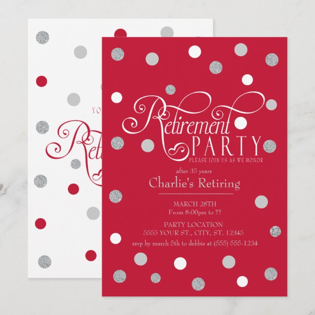 Convites de festas de Baixa Vermelha e Luminosa (Frente/Verso)