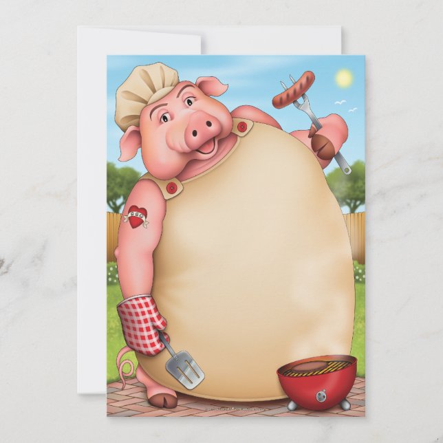 Convites de festas de Barbeque, CHURRASCO (Frente)