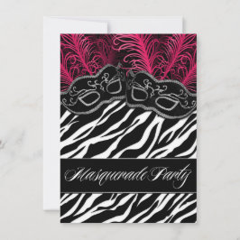 Convites de festas de Bola de Mascarada de Zebra R