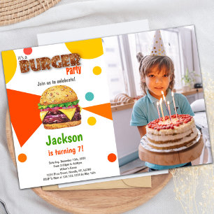 Convites de festas de Burger Personalizáveis para 