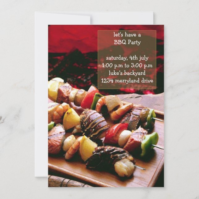 Convites de festas de CHURRASCO (Frente)