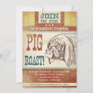 convites de festas de churrasco de porco