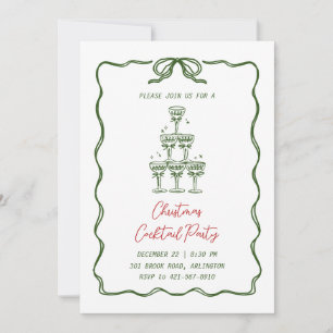 Convites de festas de coquetel de Natal