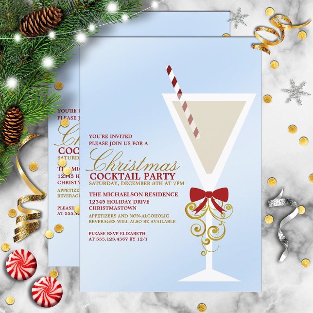 Convites de festas de coquetel de Natal Festivo (Criador carregado)