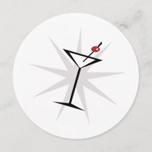 Convites de festas de coquetel retrô Martini