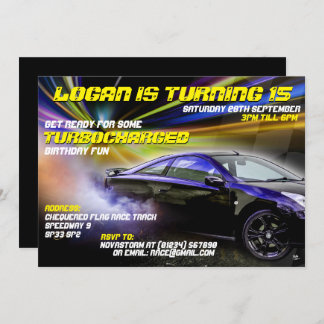 Convites de festas de corridas de rua turbocarrega
