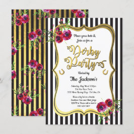 Convites de festas de corridas Douradas Derby Hors