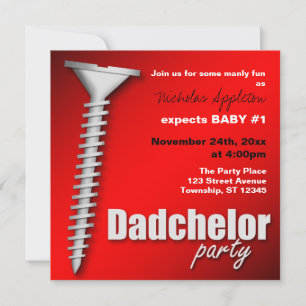 Convites de festas de Dadchelor Vermelho