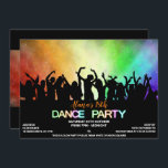 Convites de festas de dança com brilho arco-íris<br><div class="desc">Esses convites de festas vibrantes de dança do arco-íris são uma escolha excelente para qualquer festa de brilho/dança. Personalize suas informações de evento do jeito que você quiser, mas observe que as palavras brilhantes na parte inferior "GLOW PARTITY" são uma imagem criada e não personalizáveis. Todas as minhas designs são...</div>