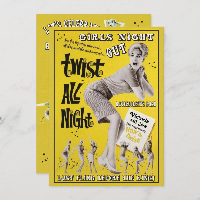 Convites de festas de dança retrorreflectores da B (Frente/Verso)