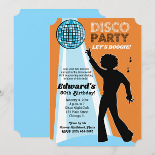Convites de festas de Disco de Aniversário para Ad