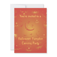 Convites de festas de escultura de abóbora de abób