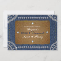 Convites de festas de etiquetas de Jeans de Denim
