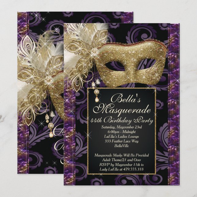 Convites de festas de Eventos de Aniversário de ma (Frente/Verso)