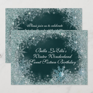Convites de festas de flocos de neve da Wonderland
