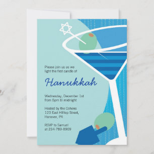 Convites de festas de Hanukkah com Cocktails