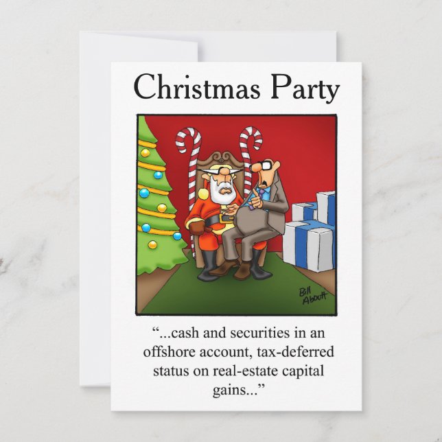 Convites de festas de humor de Natal (Frente)