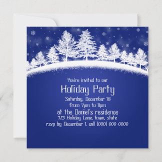 Convites de festas De Natal Azul E Branco