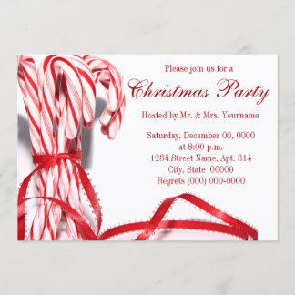 Convites de festas de Natal Candy Canes