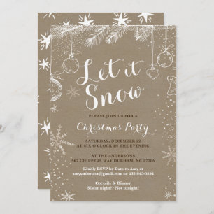 convites de festas de Natal Cartões de papel Kraf