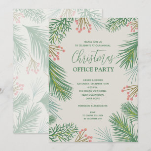 Convites de festas de Natal de Chic Berries e Pine