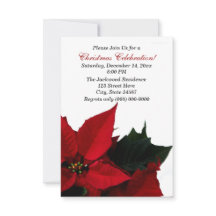 Convites de festas de Natal de Poinsettia